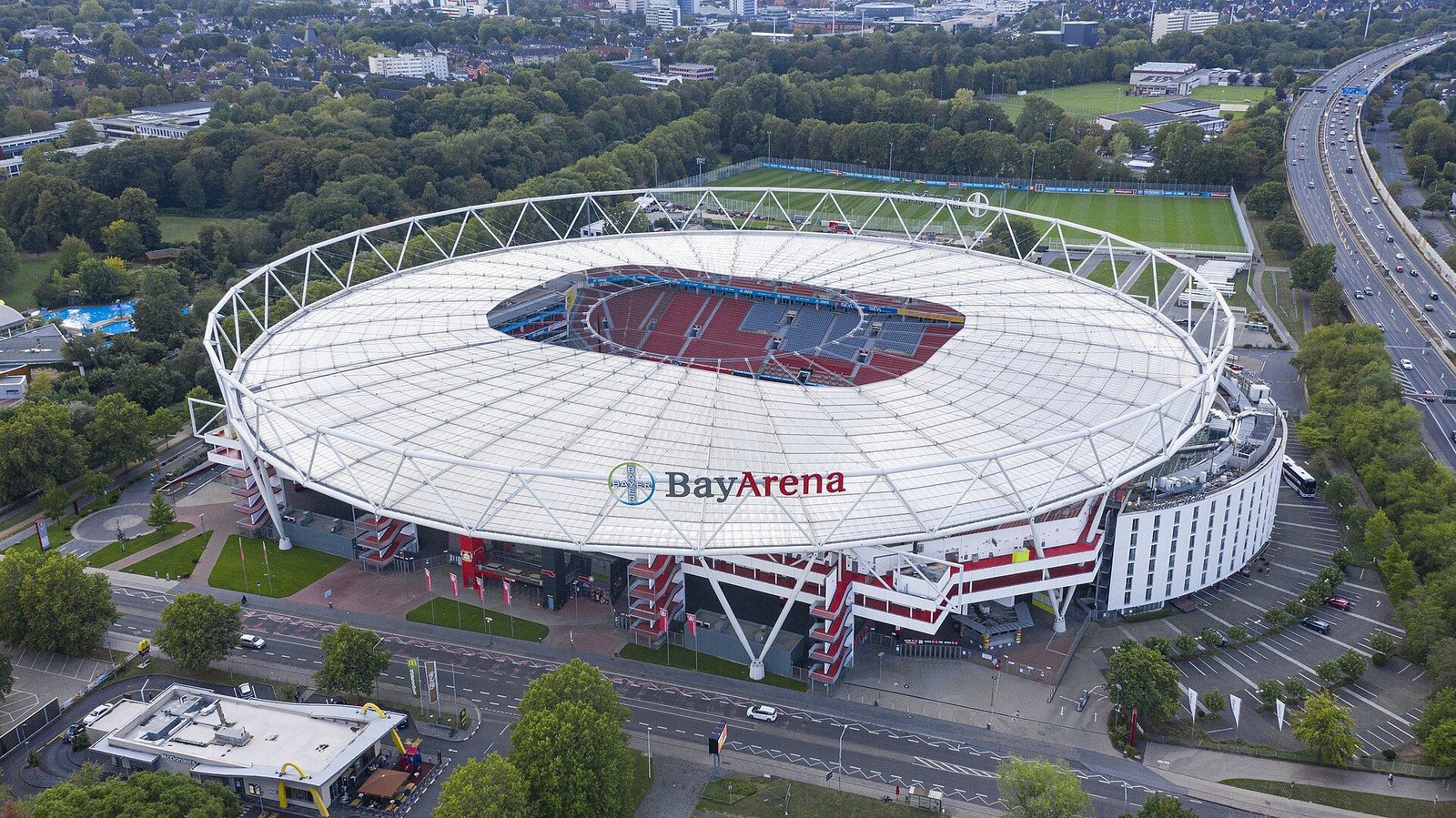 The BayArena in Leverkusen, home of Bayer 04 Leverkusen