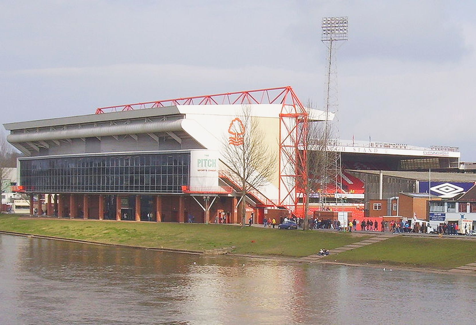 The City Ground, home of Nottingham Forest, on the banks of the River Trent