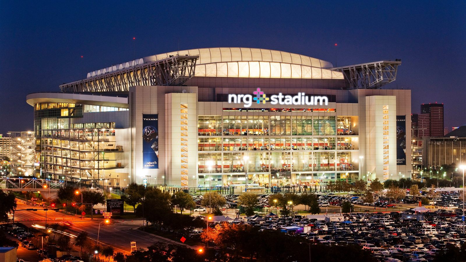 Aerial view of NRG Stadium, in Houston, host of Canada vs Morocco in the 2026 World Cup round of 16