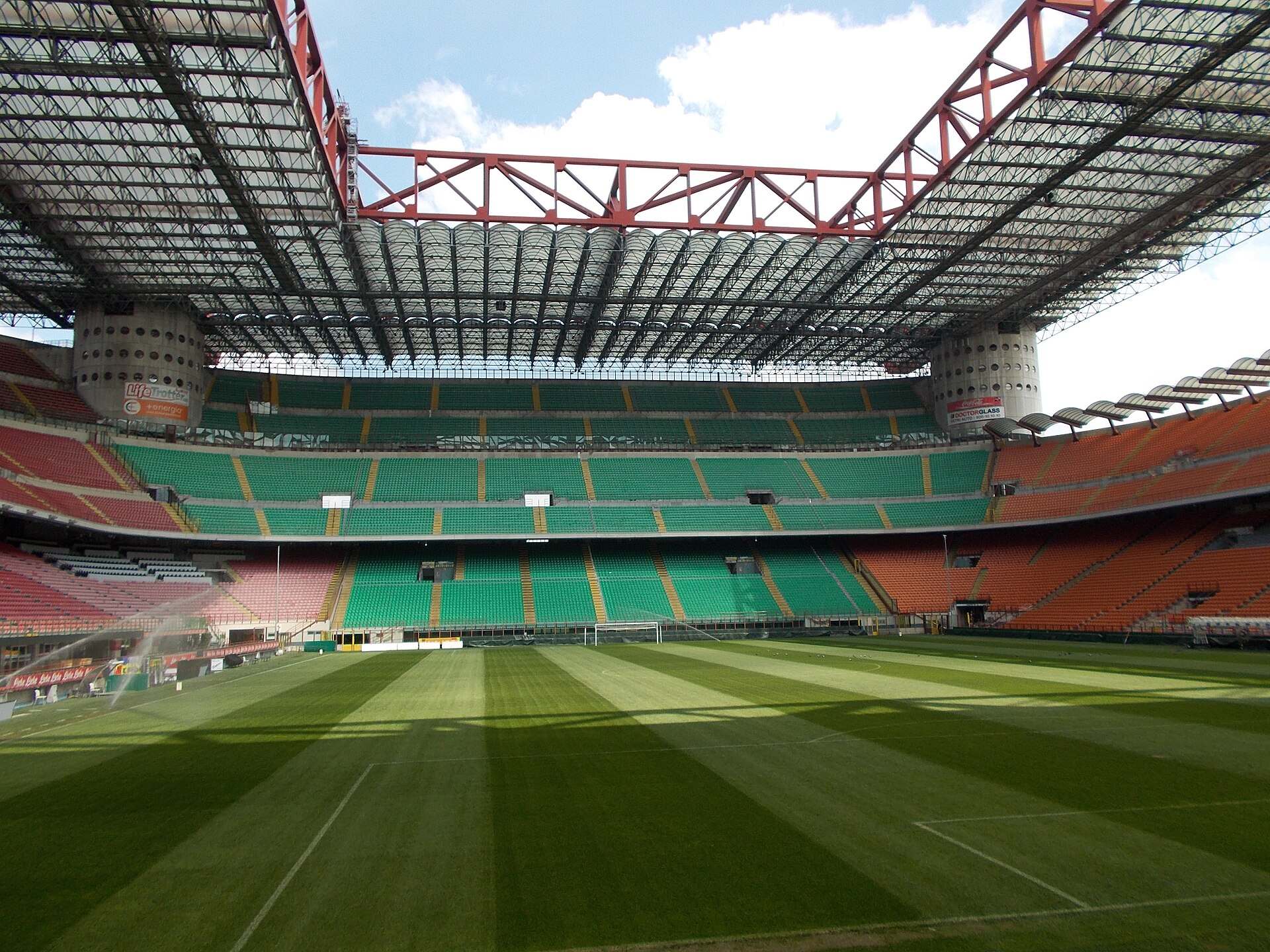 Inside the Stadio Giuseppe Meazza (San Siro) in Milan, Inter's home ground