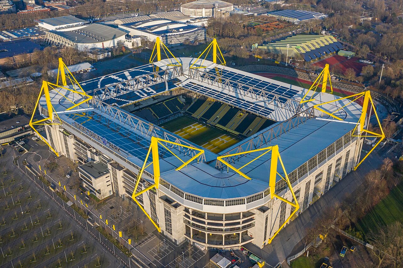 Aerial view of the Signal Iduna Park in Dortmund
